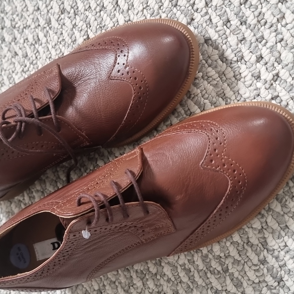 Dune London Brown Leather Oxfords US8/EU39/UK6